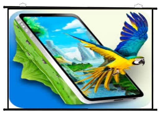 MOIZ Map Type Projector Screen 10 Feet (W) x 8 Feet (H) - 150" Inch Diagonal Aspect Ratio 4:3 Format, Supports UHD, 3D and 4K