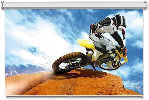 MOIZ 84 Inch Imported Fabric Wall Type Pull Down Screen Without Auto Lock Mechanism with 1080P, 3D and 4K Technology Ratio-4:3 -(6ft (W) x 4ft (H)),(White)