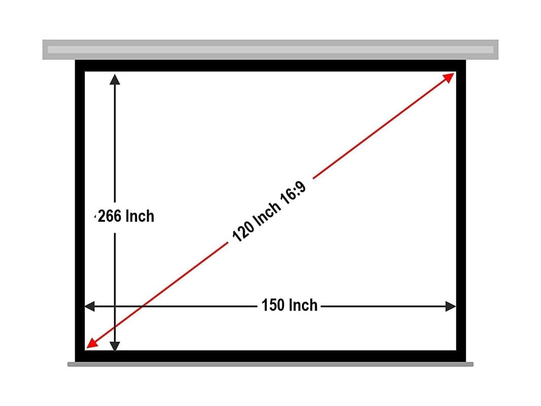 MOIZ Wall Autolock Projector Screen - 9 Ft x 5 Ft, 120" Dia., 16:9 Format - UHD-3D-4K