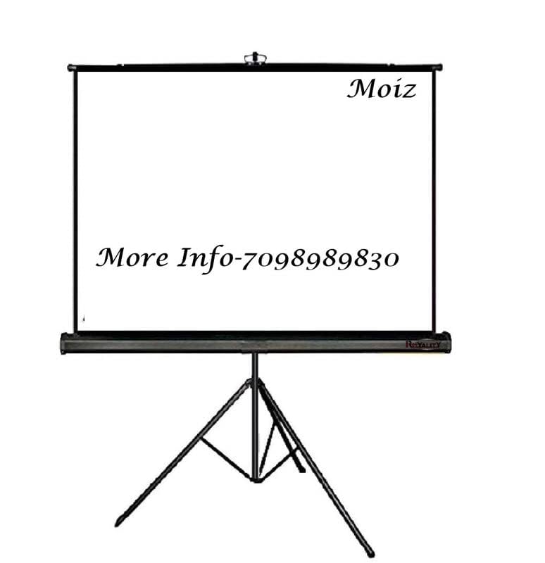 MOIZ Tripod Stand Projector Screen (80 Inch. (Width) x 45 Inch. (Height) - 92" Inch) Diagonal in 16:09 Ratio Aspect, Ultra HD, 4K Technology, Active 3D Design 01