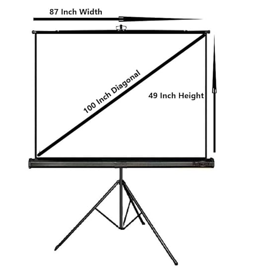 MOIZ Cineview 7.3 x 4.1 Feet, 87x49 Inches, 100 Inches Diagonal in 16:9 Aspect Ratio Tripod Projector Screen Supports Full HD 1080P UHD-3D-4K Technology with Stand(White) Recently launched