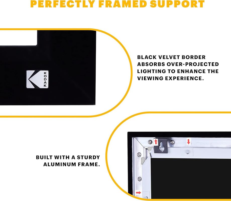 MOIZ 100 Inch Fixed Frame White Fabric Projector Screen 16:9 Aspect Ratio Active 3D 4K Ultra HD Projection Screen for Classroom, Office & Home Theater ((87" W) x(49" H) White) 100 Inches Diagonal