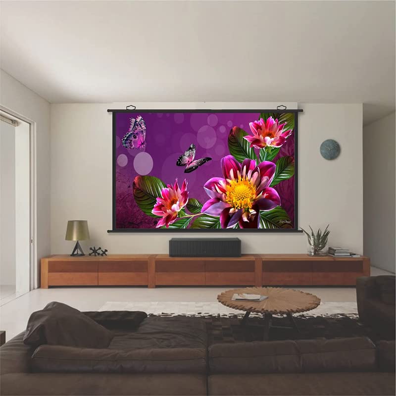 MOIZ Map Type Projector Screen 10 Feet (W) x 8 Feet (H) - 150" Inch Diagonal Aspect Ratio 4:3 Format, Supports UHD, 3D and 4K