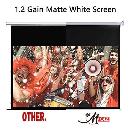 MOIZ 84 Inch Imported Fabric Wall Type Pull Down Screen Without Auto Lock Mechanism with 1080P, 3D and 4K Technology Ratio-4:3 -(6ft (W) x 4ft (H)),(White)