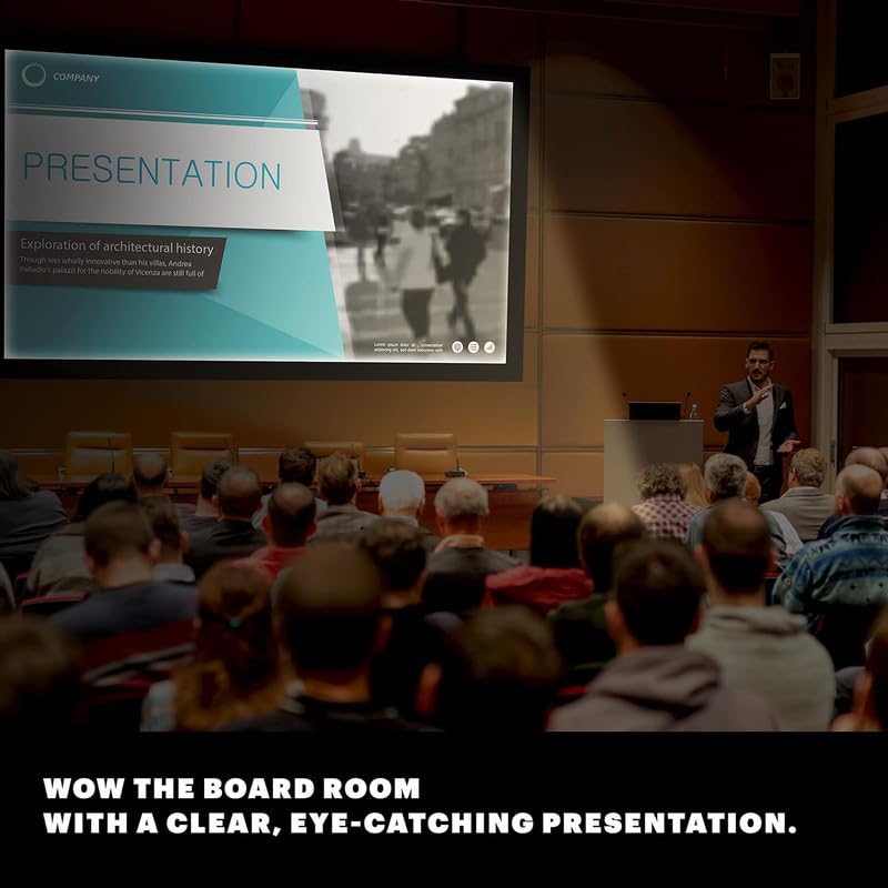 MOIZ 100 Inch Fixed Frame White Fabric Projector Screen 16:9 Aspect Ratio Active 3D 4K Ultra HD Projection Screen for Classroom, Office & Home Theater ((87" W) x(49" H) White) 100 Inches Diagonal
