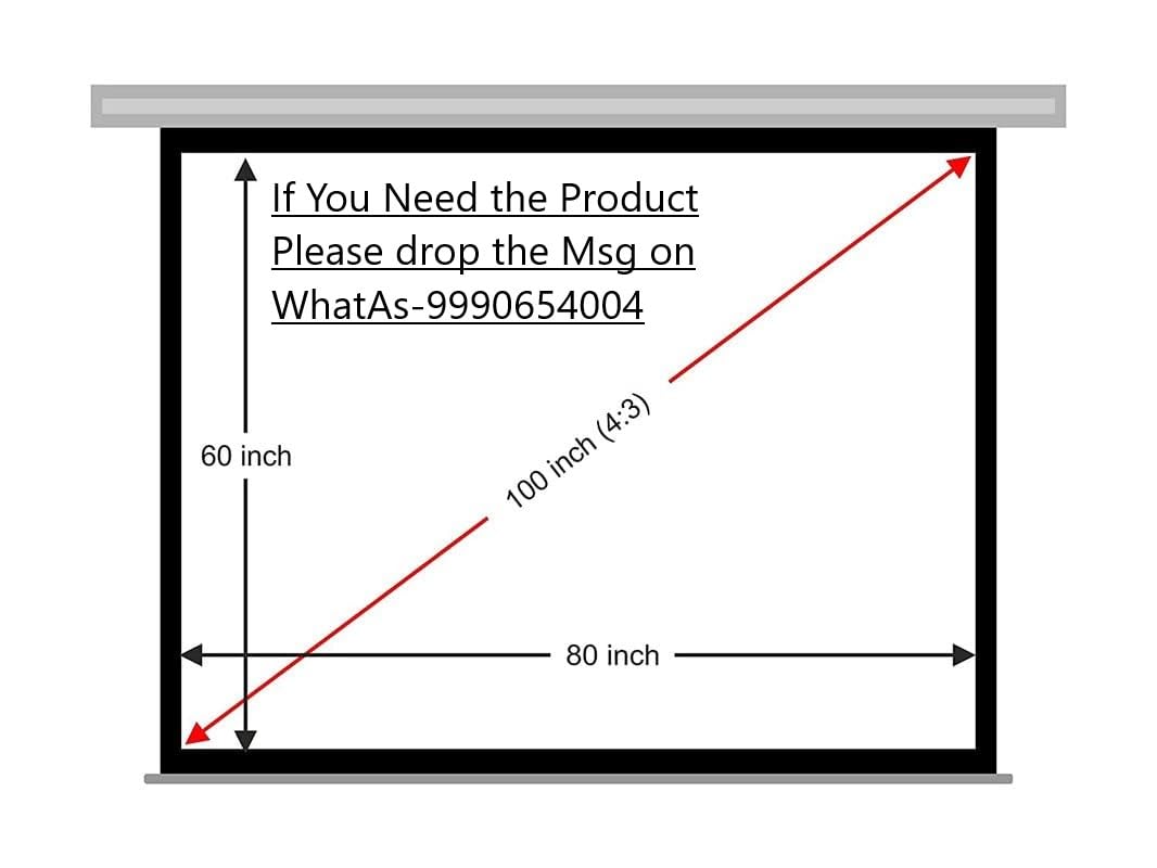 100 Inch Diagonal Motorised/Motorized Projector Screen Ratio 4:3,(7x5,WxH-feet) Screen Hanging Ceiling Wall Option (Limited time Deal This Price is Live only for Limited time)