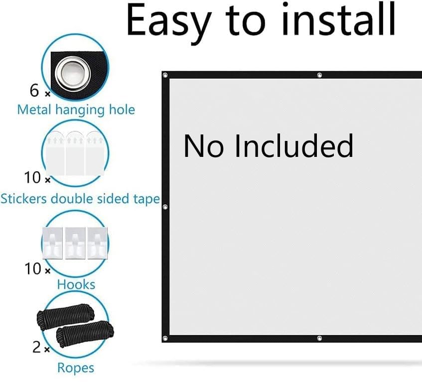 MOIZ 150 inch Projector Screen,4K 16:9 Portable Eyelet Premium Video Foldable Projection for HD Home Theater Cinema Anti-Crease Indoor Outdoor Office Classroom (332 cm (W) x 187 cm (H))