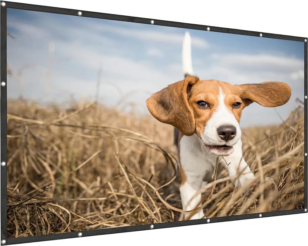 MOIZ 150 inch Projector Screen,4K 16:9 Portable Eyelet Premium Video Foldable Projection for HD Home Theater Cinema Anti-Crease Indoor Outdoor Office Classroom (332 cm (W) x 187 cm (H))