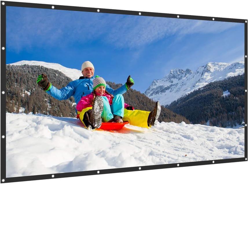 MOIZ 86 inch Projector Screen,4K 4:3 Portable Eyelet Premium Video Foldable Projection for HD Home Theater Cinema Anti-Crease Indoor Outdoor Office Classroom (176 cm (W) x 131 cm (H))