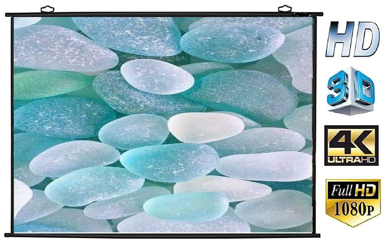 100 Inches Diagonal, 7.3 Feet x 4.1 Feet, 16:9 Aspect Ratio, 87x49 Inches Viewing Area Supports Ultra HD-3D-4K Technology, Universal Map Type Projector Screen(White)