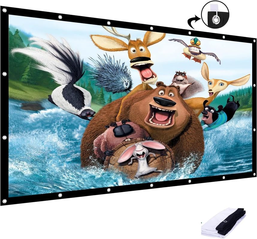MOIZ 120 inch Projector Screen,4K 4:3 Portable Eyelet Premium Video Foldable Projection for HD Home Theater Cinema Anti-Crease Indoor Outdoor Office Classroom (244 cm (W) x 189 cm (H))