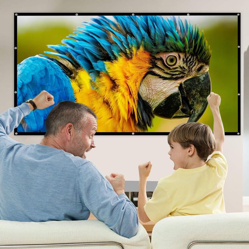 MOIZ 77 inch Projector Screen,4K 16:9 Portable Eyelet Premium Video Foldable Projection for HD Home Theater Cinema Anti-Crease Indoor Outdoor Office Classroom (170 cm (W) x 96 cm (H))