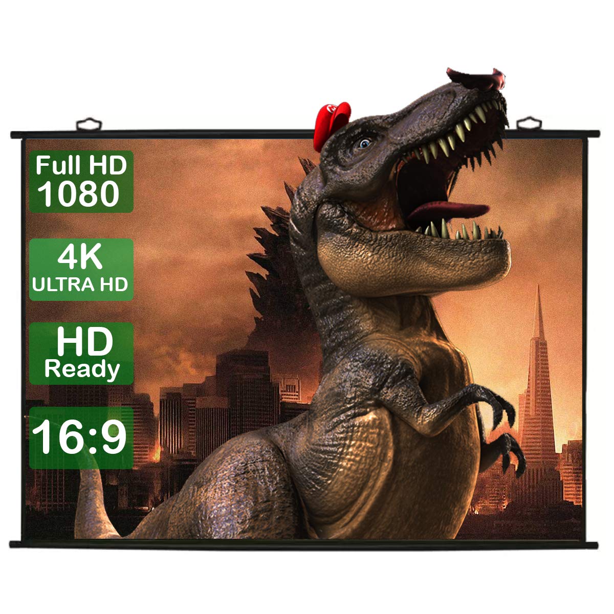 MOIZ Map Type Projector Screen 10 Feet (W) x 8 Feet (H) - 150" Inch Diagonal Aspect Ratio 4:3 Format, Supports UHD, 3D and 4K