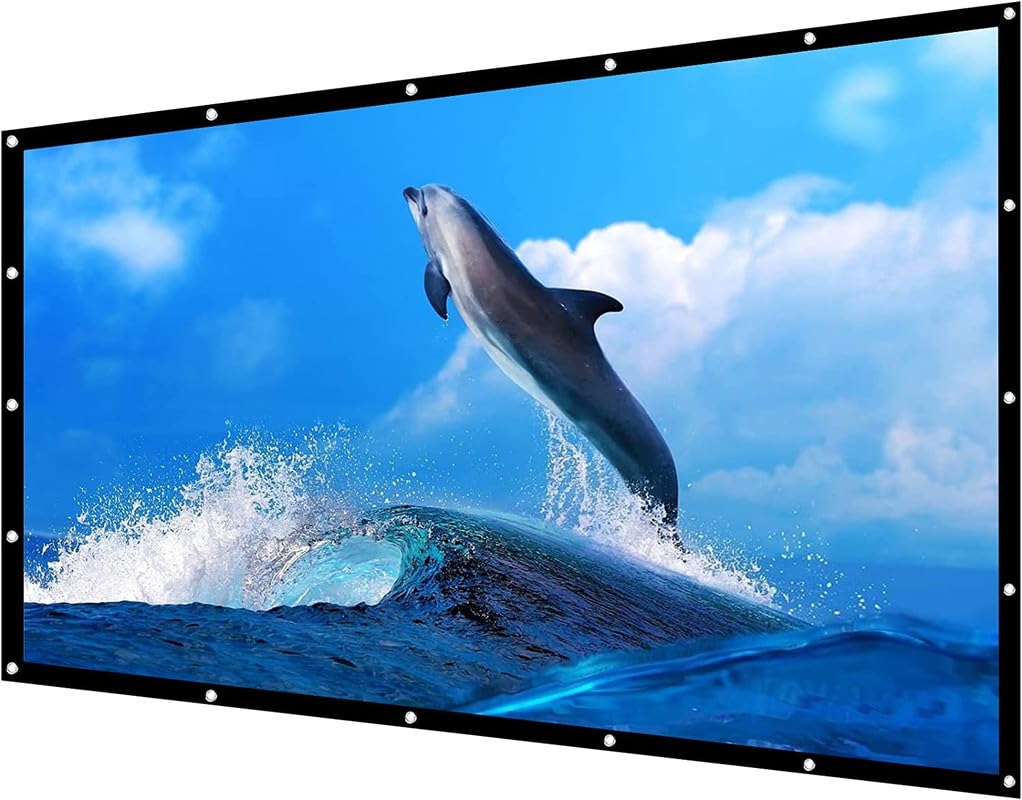 MOIZ 90 inch Projector Screen,4K 16:9 Portable Eyelet Premium Video Foldable Projection for HD Home Theater Cinema Anti-Crease Indoor Outdoor Office Classroom (199 cm (W) x 112 cm (H))