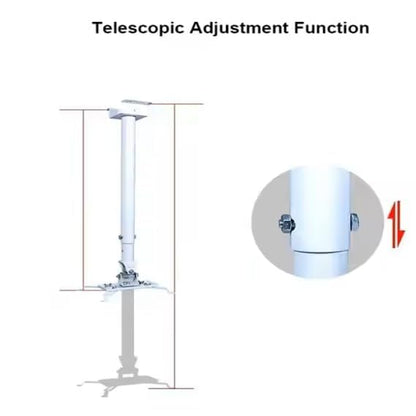 MOIZ Heavy Duty - 3 feet to 4 feet/Foot (36 inch to 48 inch) Adjustable Round Projector Ceiling Mount Kit Bracket Stand Accessories (Weight Capacity - 20 kgs) 4ft (White)
