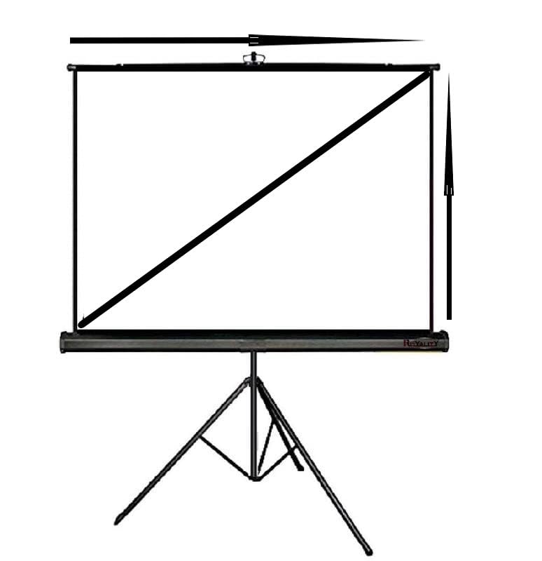 MOIZ Tripod Stand Projector Screen (80 Inch. (Width) x 45 Inch. (Height) - 92" Inch) Diagonal in 16:09 Ratio Aspect, Ultra HD, 4K Technology, Active 3D Design 01
