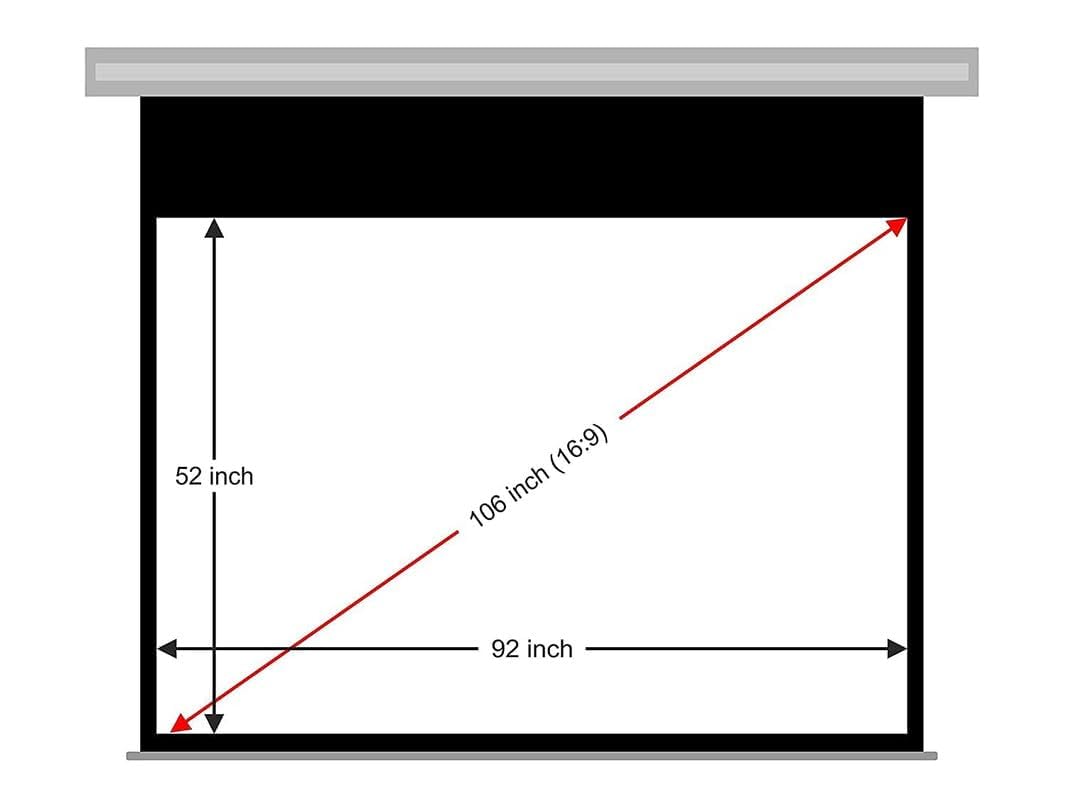 106 Inch Diagonal Motorised/Motorized Projector Screen Ratio 16:9,(8x4.5,WxH-feet) Screen Hanging Ceiling&Wall Option (Limited time Deal This Price is Live only for Limited time)