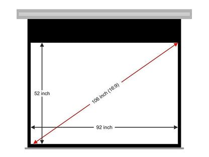 106 Inch Diagonal Motorised/Motorized Projector Screen Ratio 16:9,(8x4.5,WxH-feet) Screen Hanging Ceiling&Wall Option (Limited time Deal This Price is Live only for Limited time)