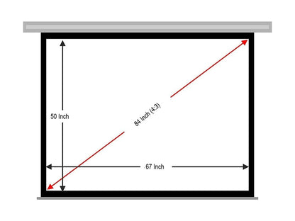 MOIZ Home Theatre Motorised Projector Screen, 84 Inches Diagonal, 4:3 Aspect Ratio, 6 Ft. x 4 Ft, Supports 1080P, Ultra HD-3D-4K Ready Technology, Cordless Remote 6FT X 4FT - 84INCHES