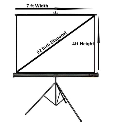 MOIZ Tripod Stand Projector Screen (80 Inch. (Width) x 45 Inch. (Height) - 92" Inch) Diagonal in 16:09 Ratio Aspect, Ultra HD, 4K Technology, Active 3D Design 01