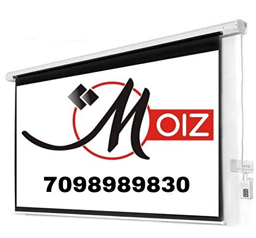 MOIZ Home Theater Motorized Projector Screen, 4:3 Aspect Ratio, 8 Ft (W) x 6 Ft (H) - 120 Inches Diagonal, Supports 1080P, Ultra HD-3D-4K Ready Technology, Cordless Remote