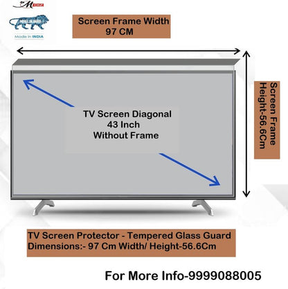 MOIZ 43 Inch TV Screen Protector - Tempered Glass Guard, Anti-Glare, LED LCD Crystal Clear 9H Surface Unbreakable,UV protection,Plasma,Hardness,Anti Glare,Scratch Resistant,Strong & Durable