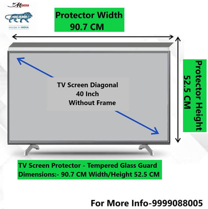 MOIZ 40 Inch TV Screen Protector - Tempered Glass Guard, Anti-Glare, LED LCD Crystal Clear 9H Surface Unbreakable,UV protection,Plasma,Hardness,Anti Glare,Scratch Resistant,Strong & Durable
