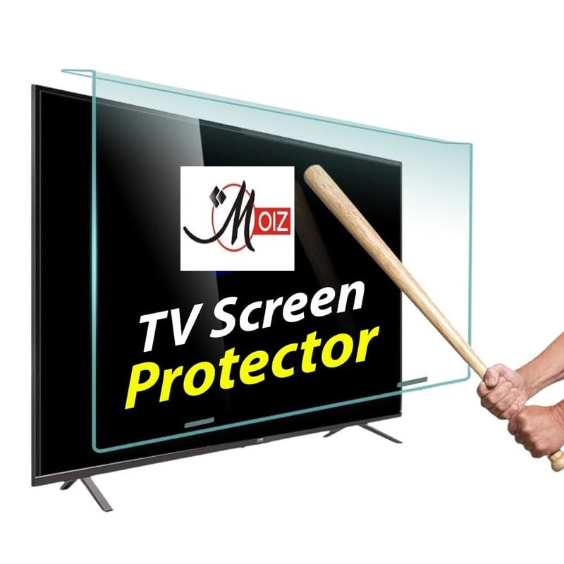 MOIZ 65 Inch TV Screen Protector - Tempered Glass Guard, Anti-Glare, LED LCD Crystal Clear 9H Surface Unbreakable,UV protection,Plasma,Hardness,Anti Glare,Scratch Resistant,Strong & Durable