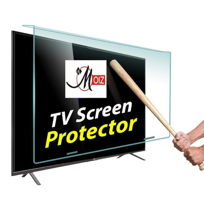 MOIZ 65 Inch TV Screen Protector - Tempered Glass Guard, Anti-Glare, LED LCD Crystal Clear 9H Surface Unbreakable,UV protection,Plasma,Hardness,Anti Glare,Scratch Resistant,Strong & Durable