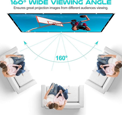 MOIZ 100 Inch Fixed Frame White Fabric Projector Screen 16:9 Aspect Ratio Active 3D 4K Ultra HD Projection Screen for Classroom, Office & Home Theater ((87" W) x(49" H) White) 100 Inches Diagonal