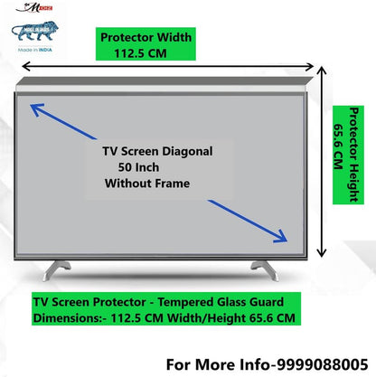 MOIZ 50 Inch TV Screen Protector - Tempered Glass Guard, Anti-Glare, LED LCD Crystal Clear 9H Surface Unbreakable,UV protection,Plasma,Hardness,Anti Glare,Scratch Resistant,Strong & Durable