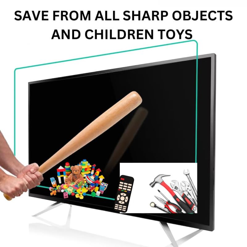MOIZ 40 Inch TV Screen Protector - Tempered Glass Guard, Anti-Glare, LED LCD Crystal Clear 9H Surface Unbreakable,UV protection,Plasma,Hardness,Anti Glare,Scratch Resistant,Strong & Durable