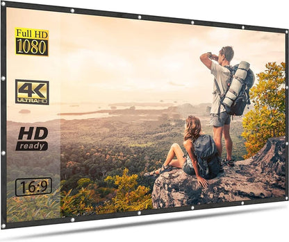 MOIZ 92 inch Projector Screen,4K 16:9 Portable Eyelet Premium Video Foldable Projection for HD Home Theater Cinema Anti-Crease Indoor Outdoor Office Classroom (204 cm (W) x 115 cm (H))