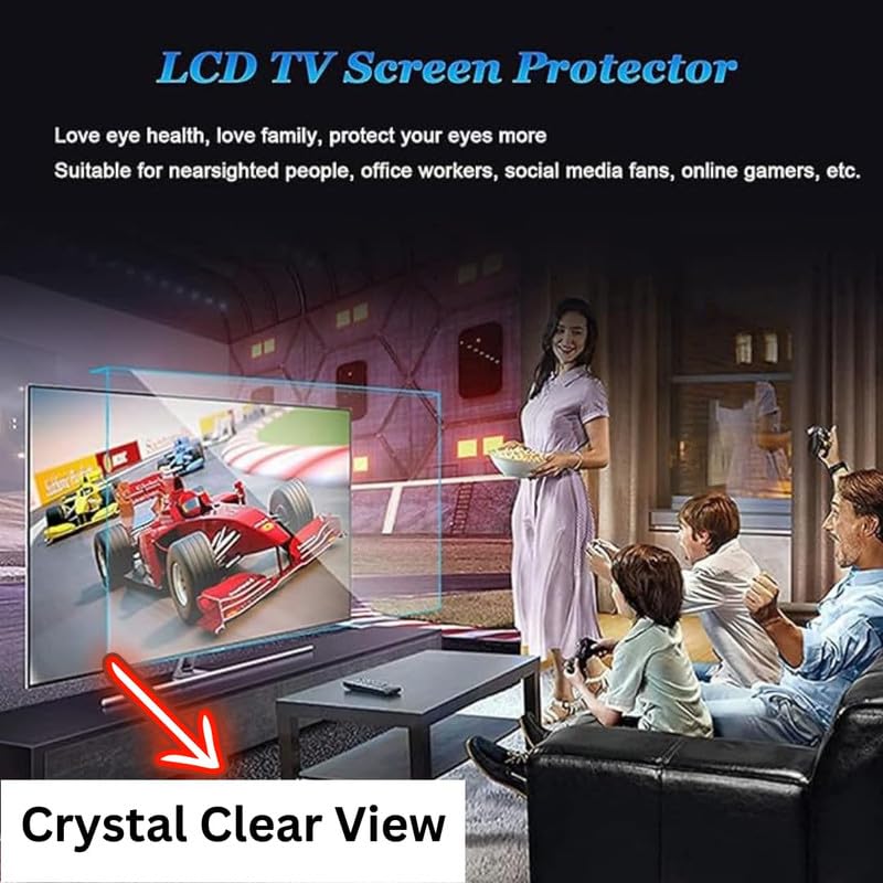 MOIZ 65 Inch TV Screen Protector - Tempered Glass Guard, Anti-Glare, LED LCD Crystal Clear 9H Surface Unbreakable,UV protection,Plasma,Hardness,Anti Glare,Scratch Resistant,Strong & Durable