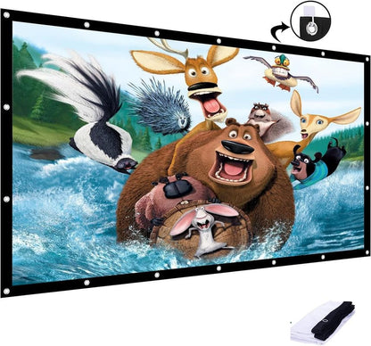 MOIZ 120 inch Projector Screen,4K 4:3 Portable Eyelet Premium Video Foldable Projection for HD Home Theater Cinema Anti-Crease Indoor Outdoor Office Classroom (244 cm (W) x 189 cm (H))