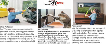 MOIZ 65 Inch TV Screen Protector - Tempered Glass Guard, Anti-Glare, LED LCD Crystal Clear 9H Surface Unbreakable,UV protection,Plasma,Hardness,Anti Glare,Scratch Resistant,Strong & Durable