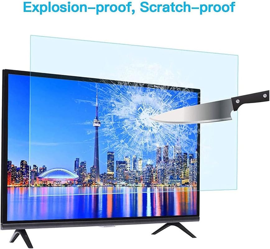 MOIZ 65 Inch TV Screen Protector - Tempered Glass Guard, Anti-Glare, LED LCD Crystal Clear 9H Surface Unbreakable,UV protection,Plasma,Hardness,Anti Glare,Scratch Resistant,Strong & Durable