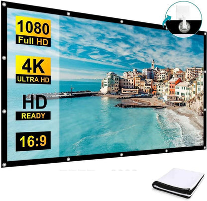MOIZ 7Feet x 7Feet Projector Screen,4K 1:1 Portable Eyelet Premium Video Foldable Projection for HD Home Theater Cinema Anti-Crease Indoor Outdoor Office Classroom