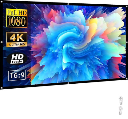 MOIZ 142 inch Projector Screen,4K 16:9 Portable Eyelet Premium Video Foldable Projection for HD Home Theater Cinema Anti-Crease Indoor Outdoor Office Classroom (314 cm (W) x 177 cm (H))