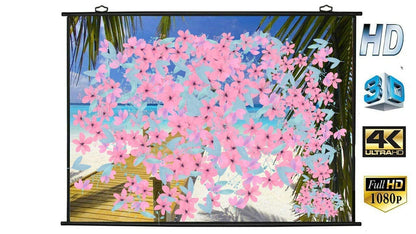 MOIZ Map Type Projector Screen 10 Feet (W) x 6 Feet (H) - 133" Inch Diagonal Aspect Ratio 16:9 Format, Supports UHD, 3D and 4K